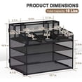 thumbnail image 3 of 4 Tier Mesh Desk Organizer, Multi-Functional Paper Letter Tray with 5 Adjustable Compartments & 3 Pen Holders - Space-Saving Desktop Storage for Office Files, Mail, Stationery - Black, 3 of 4