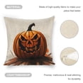thumbnail image 4 of Evil pumpkin Jack-o'-Lantern Linen toss pillowcase decoration pillowcase gifting preferred 24x24 inch cushion cover sofa pillowcase sofa bedroom living room car, 4 of 8