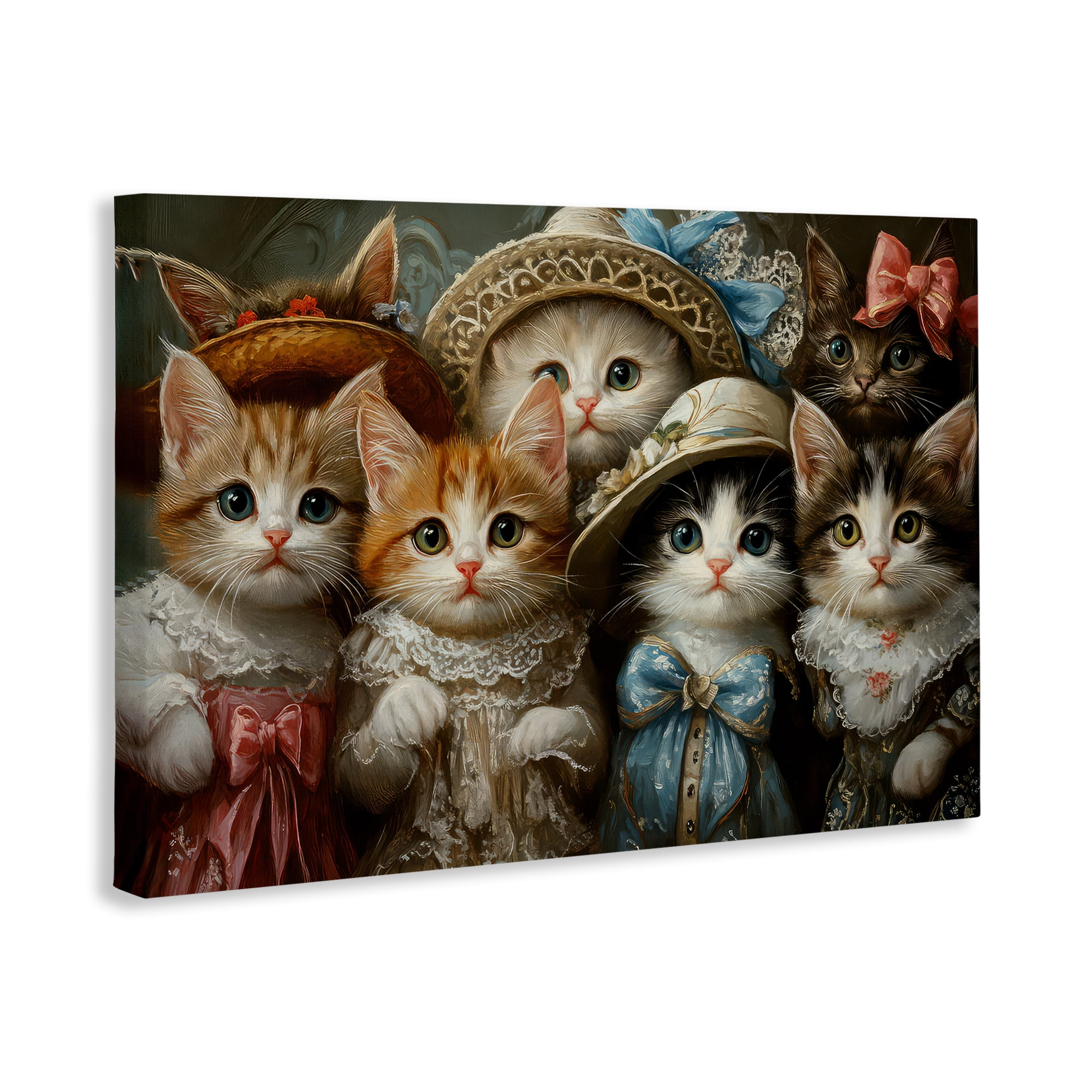 Stupell Industries Fashionable Vintage Cats Canvas Wall Art, design by The Wands Want