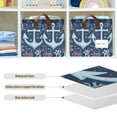 thumbnail image 4 of Yayeee Foldable Storage Basket for Shelves with Handles Waterproof Cloth Bins, Light Blue Anchor, 4 of 7