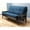 Navy blue/Espresso, variant on Futon Frame Sofa Bed Adjustable Design Wooden Construction Living Room - Espresso Suede Peat