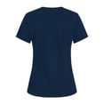 thumbnail image 4 of Iaqnaocc Scrub Tops Women Funny Solid Nursing Uniform Trendy V-Neck Side Slits Scrub Shirt Holiday Short Sleeve Tees Blouse with 3 Pockets Navy 2XL, 4 of 4