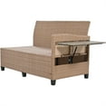 thumbnail image 5 of 5-Piece Outdoor Patio Rattan Sofa Set, L-Shaped Sectional PE Wicker Garden Furniture Set with 2 Extendable Side Tables, Dining Table and Washable Covers for Backyard Poolside Indoor, Brown, 5 of 7