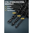 thumbnail image 6 of PROSTEEL Stainless Steel Bracelet for Men Women Figaro Black Chain Wrist Link Bracelets 6MM 7.5 inch Birthday Birthday Father Day Jewelry Gift for Him Dad Son Adult Age, 6 of 8