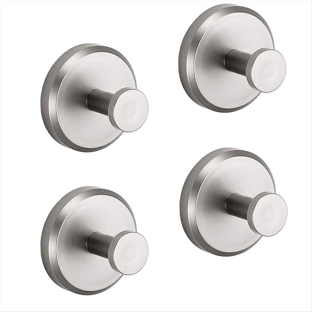 4 Piezas Sin Taladro para Ducha Puerta de Vidrio para Baño Pared 304 Gancho para Ropa Gancho Toalla de Baño Ropa, Plata