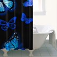 thumbnail image 4 of Black Blue Butterfly Pattern Shower Curtain 36"x72" ,Bathroom Decorative Shower Curtains Set with 12 Hooks,Modern Waterproof Washable Shower Curtain, 4 of 6