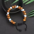 thumbnail image 4 of HOOUN Fashion Men Bracelets Wood Beads Double Layer Row Bracelet Pulsera Hombre Health-Style 1, 4 of 9