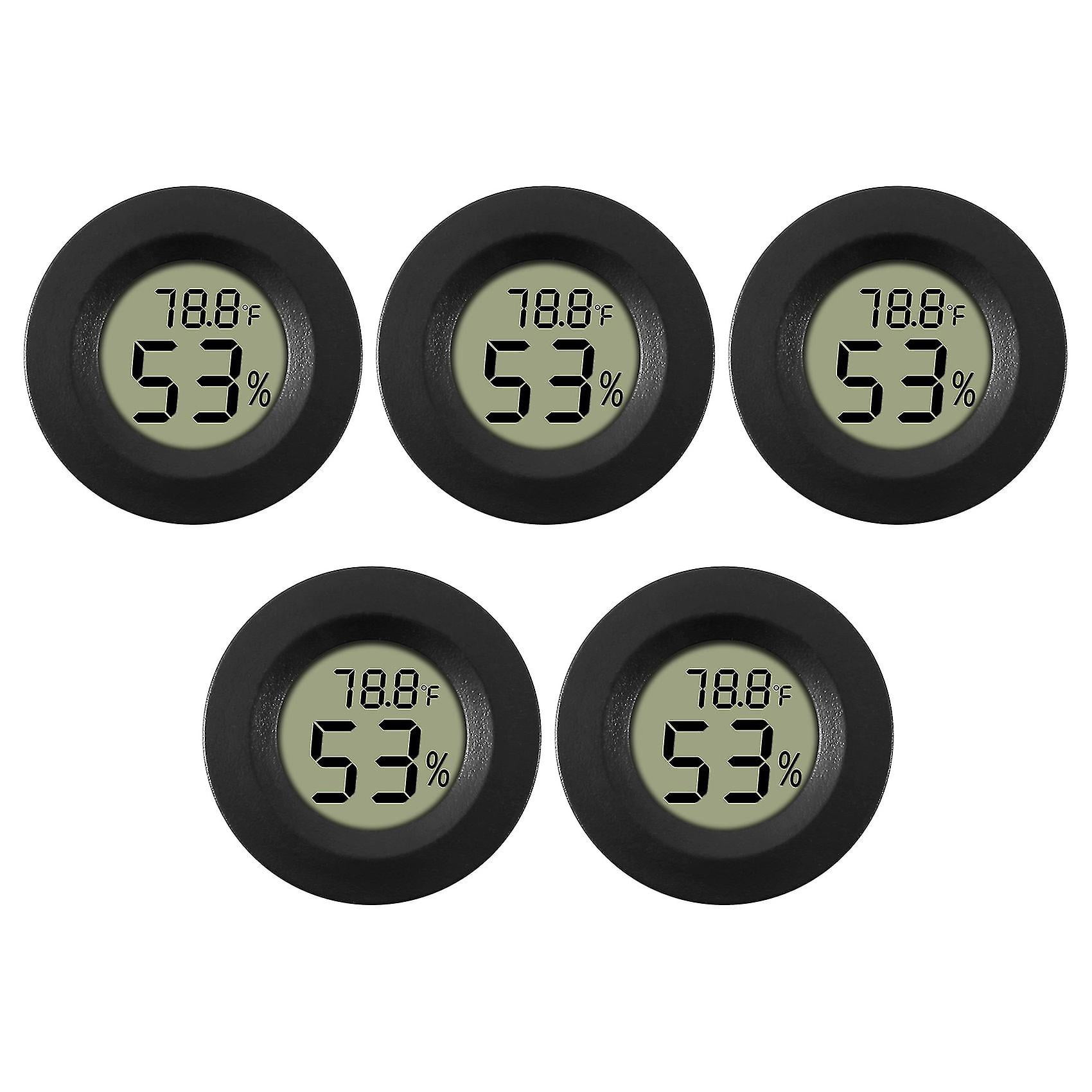 Lot De 5 Thermomètres Hygromètres Numériques Koanhinn - Moniteur Humidité Et Température - LCD Noir