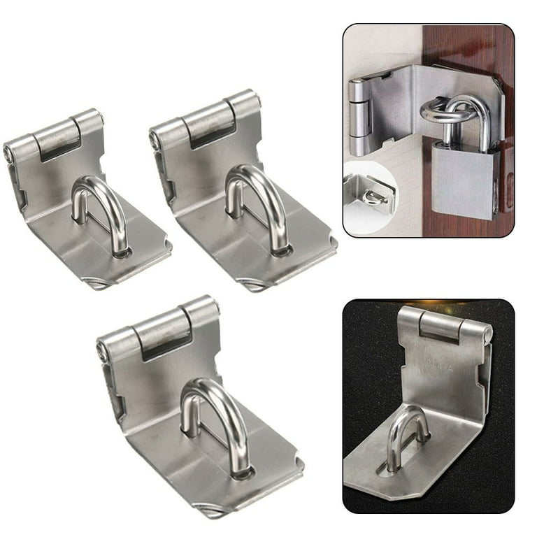 Stainless Steel Padlock Hasp, Tiberham Heavy Duty Hasp and Staple with  Screws, Door Clasp Gate Lock Shed Latch Padlock Staple for Door Window  Cabinet Pet Cage Crate Fitting Accessories 