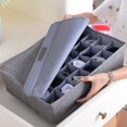 thumbnail image 3 of Closet Underwear Organizer Drawer Divider Solid Color Foldable 30 Cell Storage Box with Lid for Bedroom Vanity Drawer, 3 of 6