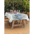 thumbnail image 3 of Outdoor Tablecloth with Umbrella Hole for Patio/Picnic/Party/Camping, Hydrangea Eucalyptus Waterproof Table Cloth Rectangle Table Cover Washable, Summer Botanical Leaves Butterfly (60"x 120"), 3 of 9