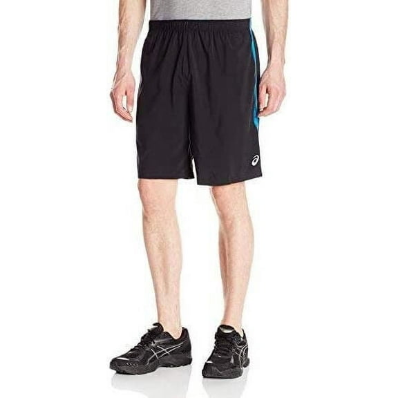 ASICS Men Athletic Shosha 9 inch Mesh Short, Gray Black, Small
