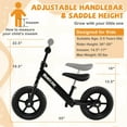 thumbnail image 3 of Honeyjoy 11" Lightweight Toddler Balance Bike, Tool-Free Adjustable Seat & Handlebar Black, 3 of 10