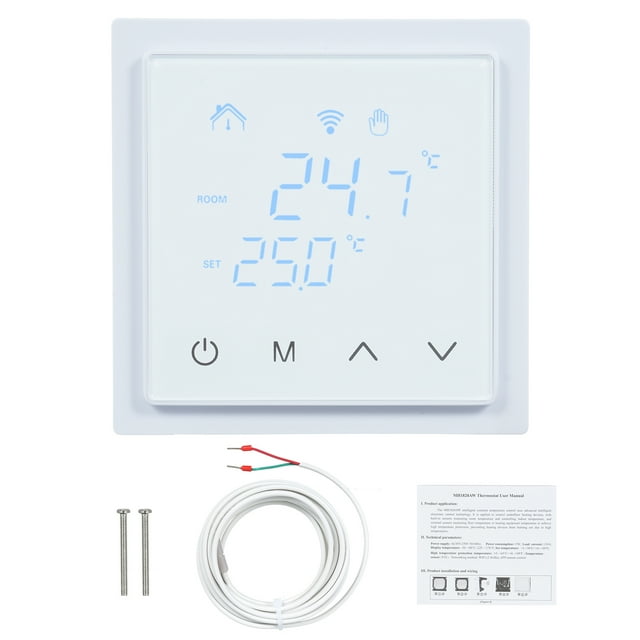 Intelligent Room Thermostat Smart Thermostat 16A for Underfloor Heating Temperature Controller 85-250V Wall Thermostat with LED Touch Screen