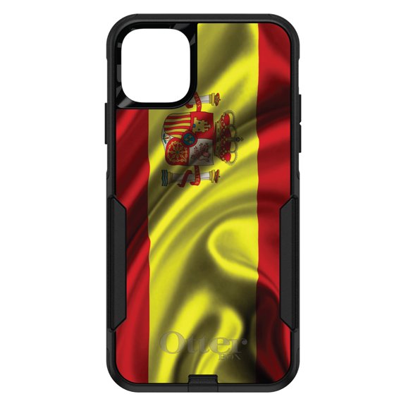 DistinctInk OtterBox Commuter Custom Case for Apple iPhone 15 (6.1" Screen) - Show Your Love of Spain - Wireless Charging Compatible