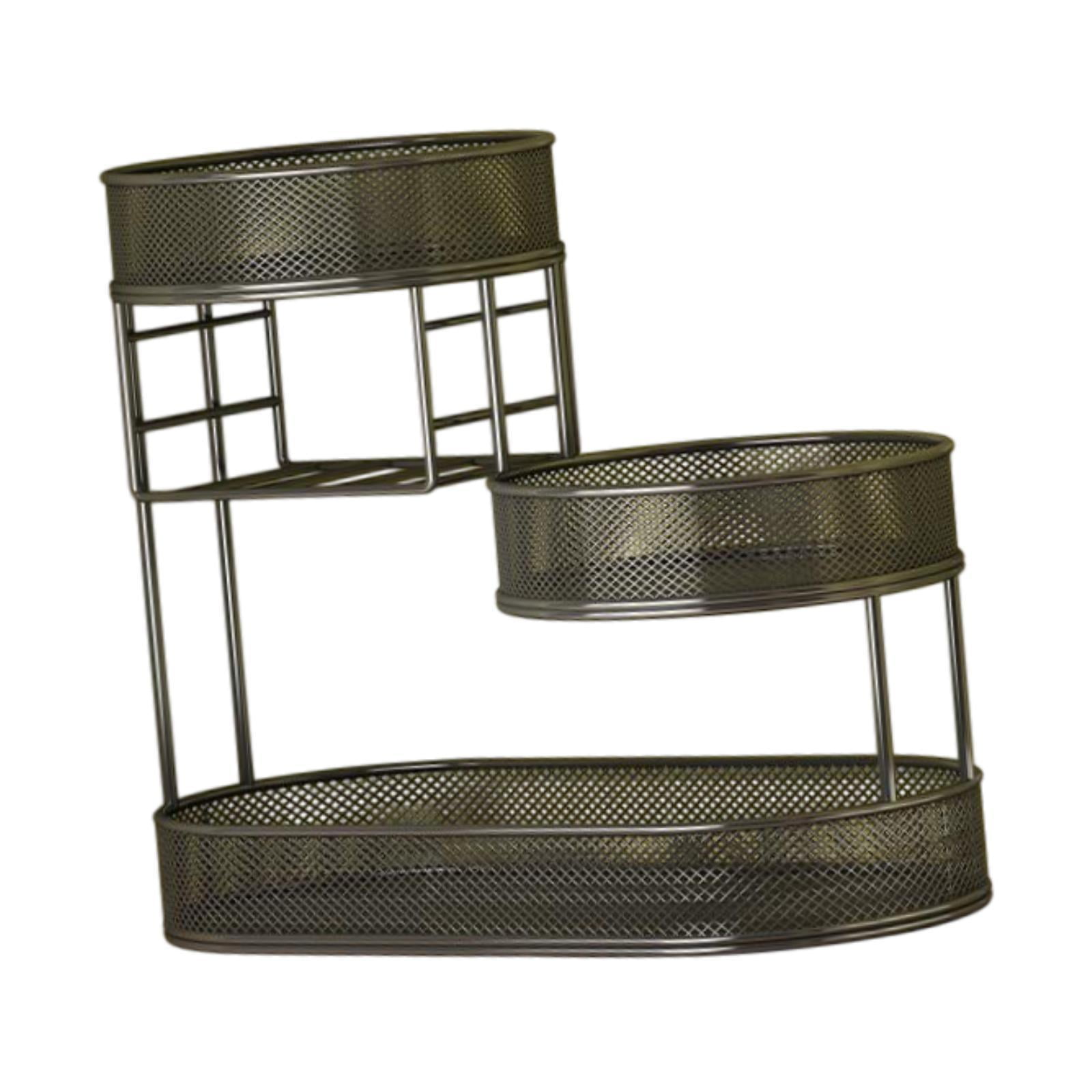 TISHITA 3 Layer Fruit Basket Vegetable Storage Bowl Multiuse Fruits Stand Metal Wire Fruit Basket Fruit Holder for Bread Onion Veggie Black