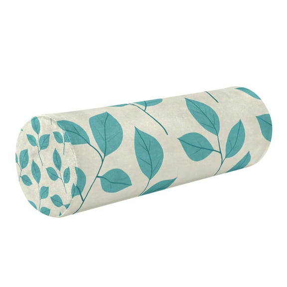 5.5"x17" Cylinder Pillow for Comfort Core Neck & Cervical Pillows Perfect for Neck, Back, Leg Support Turquoise Leaf