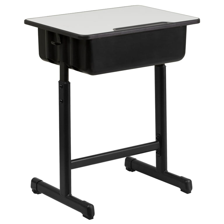 Flash furniture adjustable height black online student chair with black pedestal frame