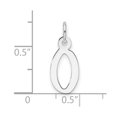 thumbnail image 2 of Auriga 14K White Gold Slanted Block Letter O Initial Charm for Women (L-18.6 mm, W-7.5 mm), 2 of 6