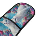 thumbnail image 2 of 35" x7" Double Oven Mitt Heat Resistant Oven Gloves Withstands Up to 200°C for Kitchen Baking & BBQ White Cat and Tulips, 2 of 6