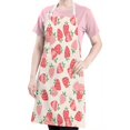 thumbnail image 5 of Strawberry Plants Fruit Light Pink Pattern Apron-Garden Aprons for Women with Pockets-Cotton Linen Waterproof Kitchen Cooking Gardening Aprons Adjustable for Kitchen,Cooking,BBQ and Salon 33x27 Inch, 5 of 7