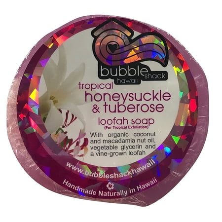 Bubble Shack Hawaii 853686006664 Honeysuckle & Tubrose Loofah Soap