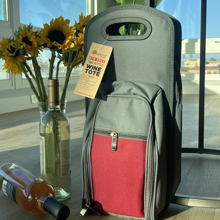 Wine bottle tote discount bag