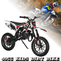 49cc Kids Dirt Bike Gas-Powered, 25 MPH Off-Road Motorcycle for Children Ages 6-12, High-Speed 2-Stroke Engine with Dual Disc Brakes & Anti-Slip Tires, 220 LBS Load Capacity, Beginner-Friendly Design