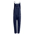 Blue Polyester Jumpsuit Solid Color Solid Color Zip Mock Neck Full