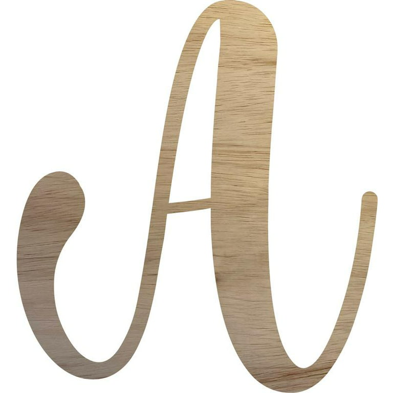 Wooden Letter Cursive A, Unfinished 18'' Craft Wood Letter, Paintable DIY