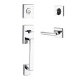 thumbnail image 1 of Baldwin SC.LAJ.TUB.R.CSR.260 La Jolla Single Cylinder Handleset with Tube Lever & Contemporary Square Rose, Polished Chrome - Right Hand, 1 of 1