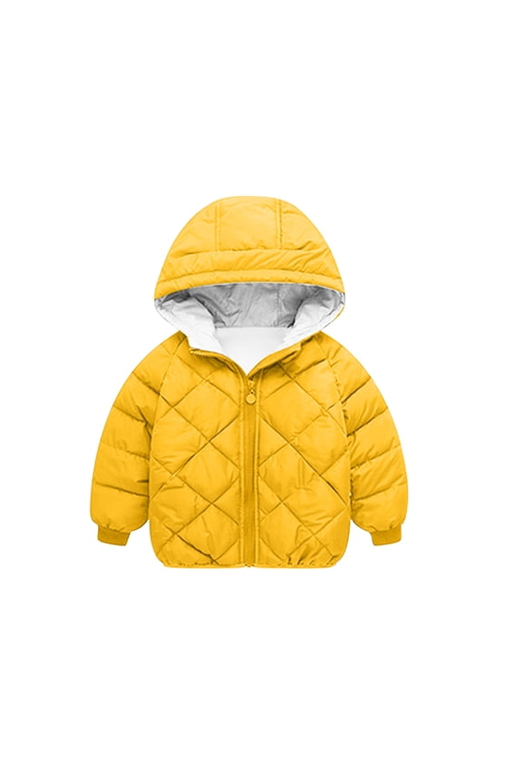 Boys Winter Coat Ski Jacket Puffer Fleece Lined Waterproof Warm Hooded Outerwear Yellow, Size 3T-8