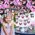 thumbnail image 5 of DONNGZAE Kuromi Birthday Party Supplies, Cartoon Party Decorations Set Include Plates Napkins Banner Balloons Cake Toppers Tableware Party Supplies for Boys Girls Birthday Party SLO526-0293, 5 of 5