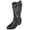 Black, variant on Women Cowgirl Cowboy Western Stitched Mid Calf Boots Pointy Toe Side Zipper Bling Rhinestone Glitter Western-19 White 6