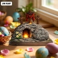 thumbnail image 6 of Easter Resurrection Tomb Ornament He is Risen Light-Up 2D Wooden Tabletop Decor of Thorns Cross Religious Sign for Home Mantel, Altar & Easter Celebrations Use, 6 of 7