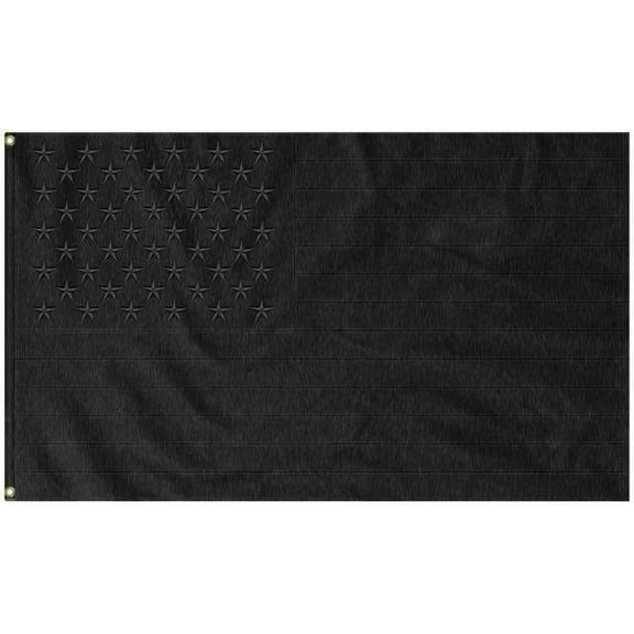 USA Black Embroidered 3'X5' Flag Rough Tex® 150D Nylon