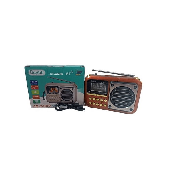 Bocina Bluetooth Portátil BUYTITI KF-AM09 Con Radio AM/FM Carga Solar Y Lámpara De Emergencia