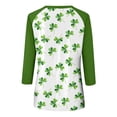 thumbnail image 5 of Dwralegc Vintage Tees for Women Plus Size Casual Cute 3/4 Sleeve Four Leaf Clover Print Shamrock Printed Shirts Round Neck Loose Fit St Patricks Day Funny Blouses Outfit White 2XL, 5 of 5