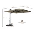 thumbnail image 2 of Boyel Living 10 X 10 FT Cantilever Outdoor Patio Umbrella - w/ Base&LED, Offset Patio Aluminum Umbrella for Deck Pool, Taupe, 2 of 6