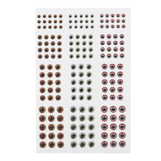 Señuelo de pesca, ojos de pez artificiales, anzuelo de pesca artesanal, ojos de pez en forma de gota de agua 3D, 183 Uds., tamaño 1
