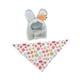 thumbnail image 2 of Conjunto de gorro con orejas de conejo y bandana con estampado de huevo para porche de Pascua, resistente para Gris, 2 of 9