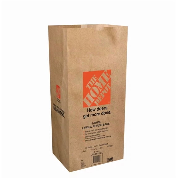 30 Gal. Paper Lawn And Leaf Bags - 20 Count