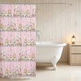 thumbnail image 3 of Erosebridal Lion Shower Curtain 72Wx72L for Girls, Pink Train Waterproof Bathroom Curtain, 3 of 5