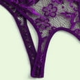thumbnail image 6 of MRULIC intimates for women Crotch Backless Bodysuit Lingerie Jumpsuit Hollow Lace Bow Women Teddy Open Purple + S, 6 of 6