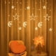 thumbnail image 1 of Cortina de luces de estrella de cinco puntas, cadena de luces de cortina de estrellas, decoración de habitación navideña, luces LED, ambiente de campamento al aire libre, luces intermitentes, 1 of 6