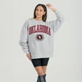 thumbnail image 2 of Women's Gameday Couture Ash Oklahoma Sooners Oversized Tradition Refined Premium Fleece Sweatshirt, 2 of 3