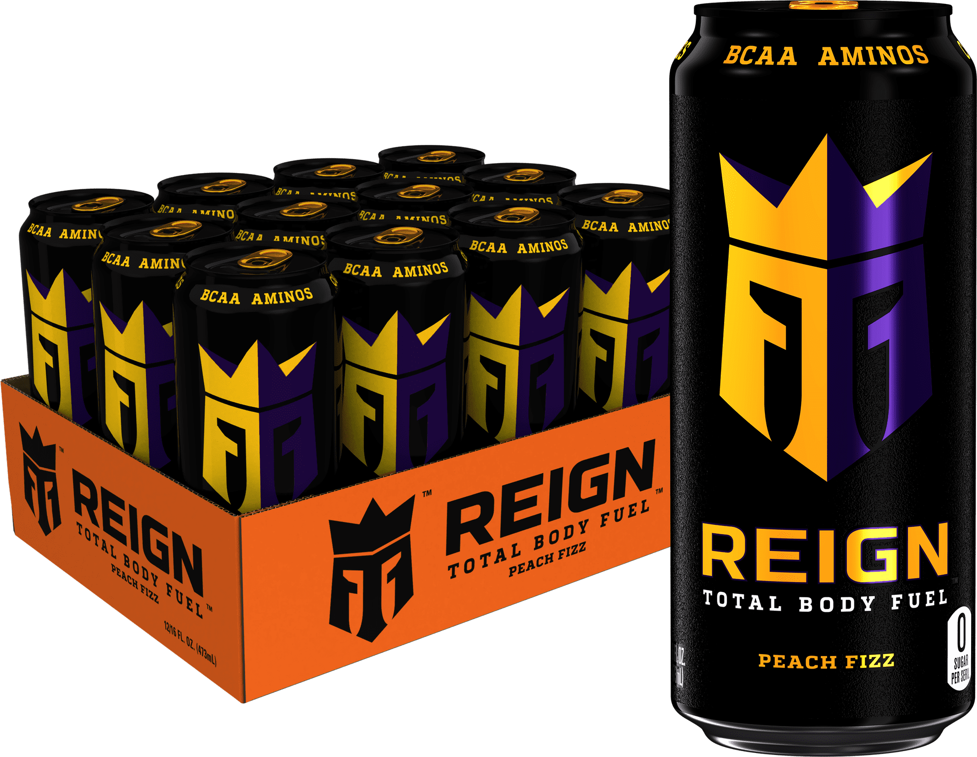 (12 Cans) Reign Total Body Fuel Energy Drink, Peach Fizz, 16 fl oz ...
