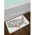 thumbnail image 2 of Map Bath Mat, Traditional Symbols in The Form of United States of America Map Travel Landmarks Flag, Non-Slip Plush Mat Bathroom Kitchen Laundry Room Decor, 29.5 X 17.5 Inches, Multicolor, Ambesonne, 2 of 2