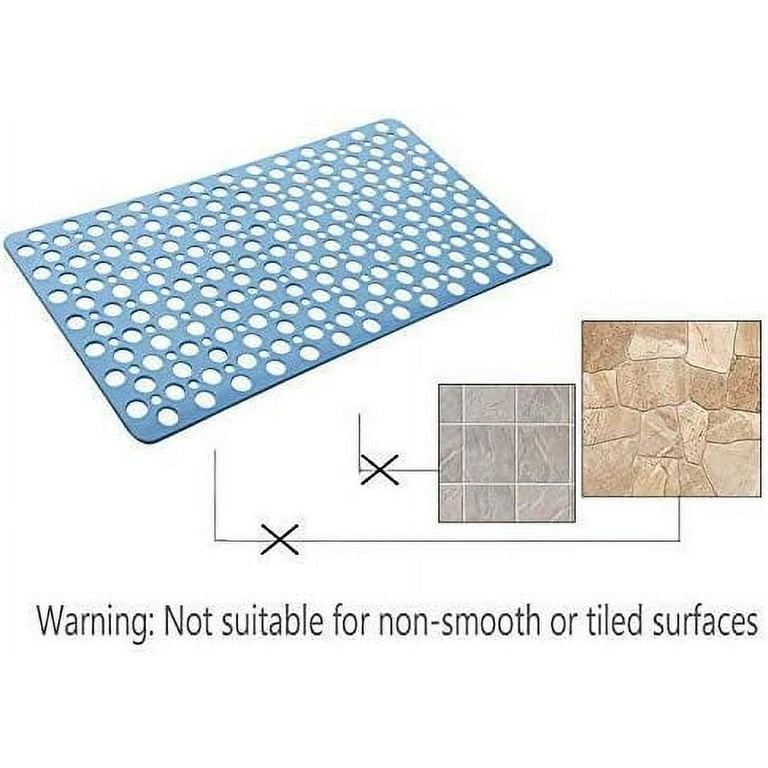 TIB® Nonslip Bathroom Shower Mat/Bathtub Mat Extra Soft Eco Friendly TPE  Bath Mat for Kids, Machine Washable (27 L x 15 W Inch), Blue