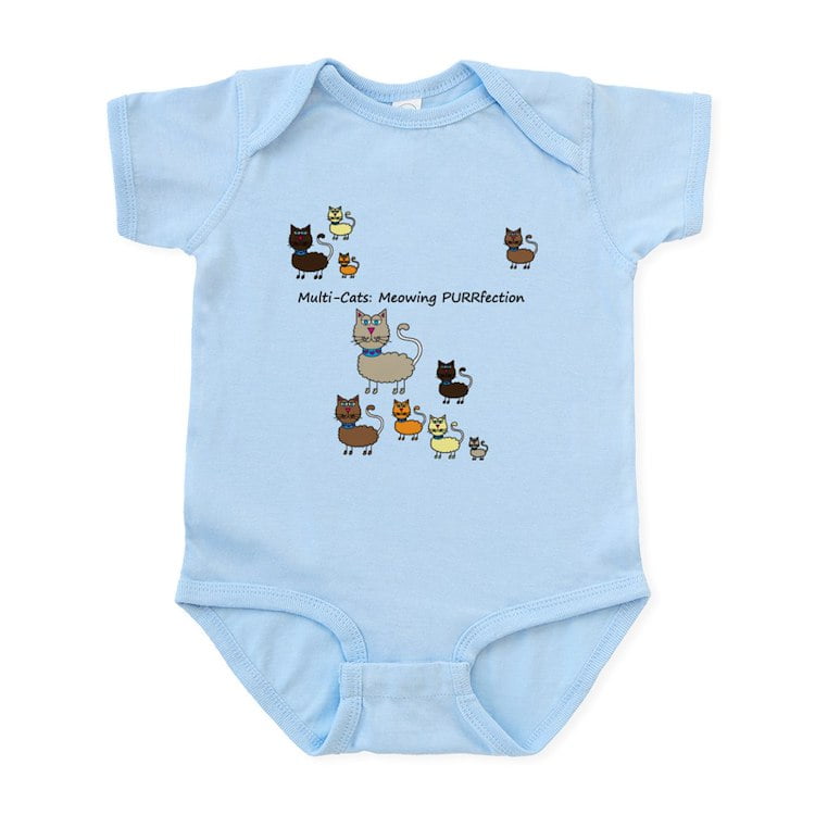 CafePress Multi Cats Infant Bodysuit Baby Light Bodysuit, Size